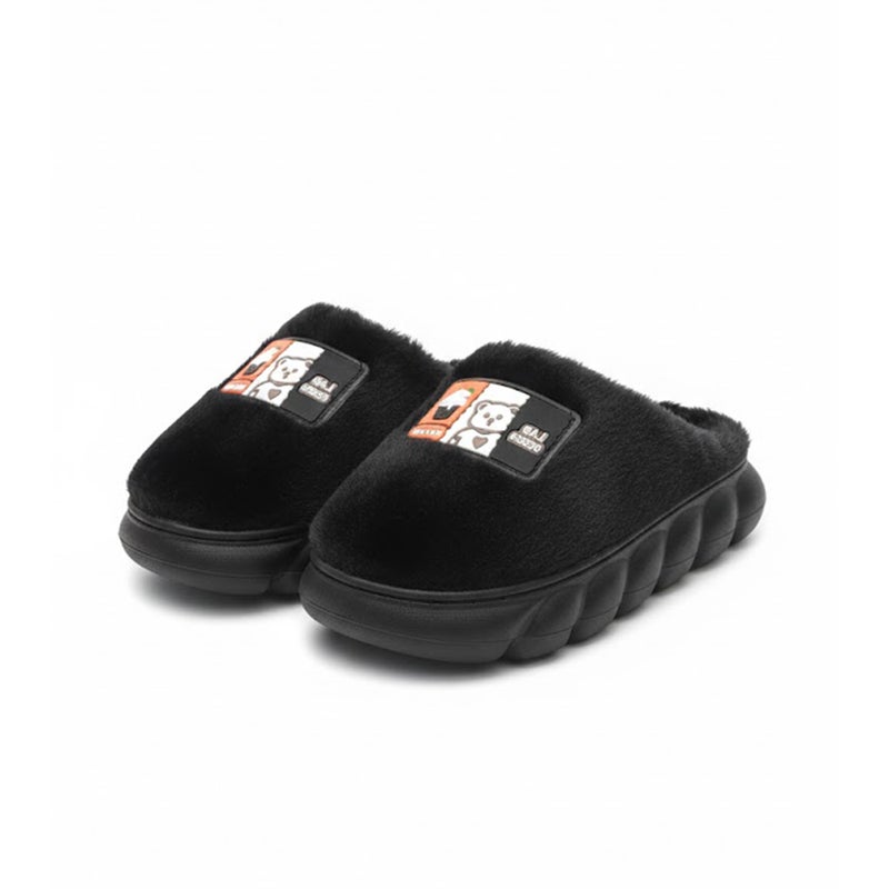 Boys Plush Fur Slipper, Warm Soft Fur House Shoes for Kids, Lightweight Non-Slip Sole